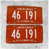 Image 1 : 1962 Illinois Automobile License Plates