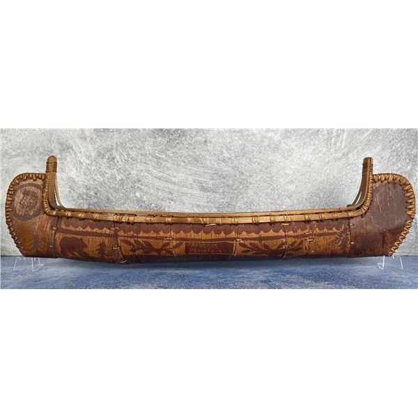 Francois Newashish Manawan Nation Birch Bark Canoe