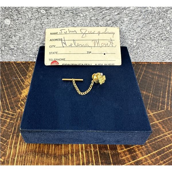 Montana Gold Nugget & Diamond Tie Tack