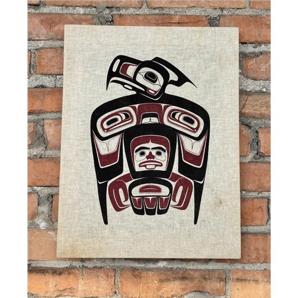Haida Norwest Coast Raven Silk Screen On Cloth
