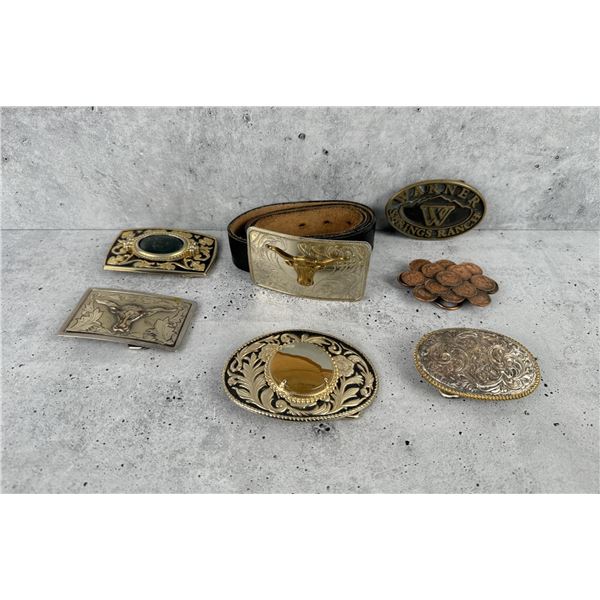 Collection of Vintage Cowboy Belt Buckles