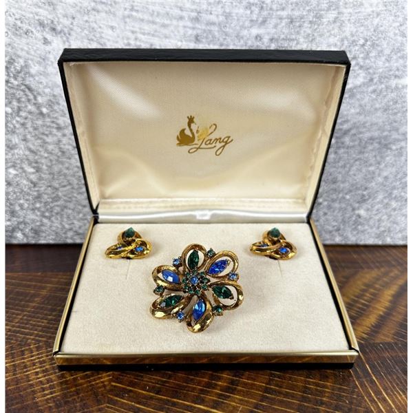 Lang Rhinestone Costume Jewelry Suite