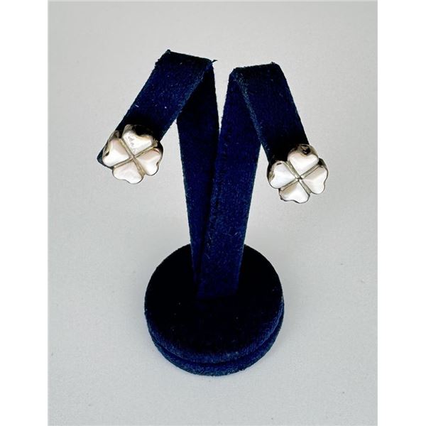 Navajo Sterling Silver Mother of Pearl Earrings