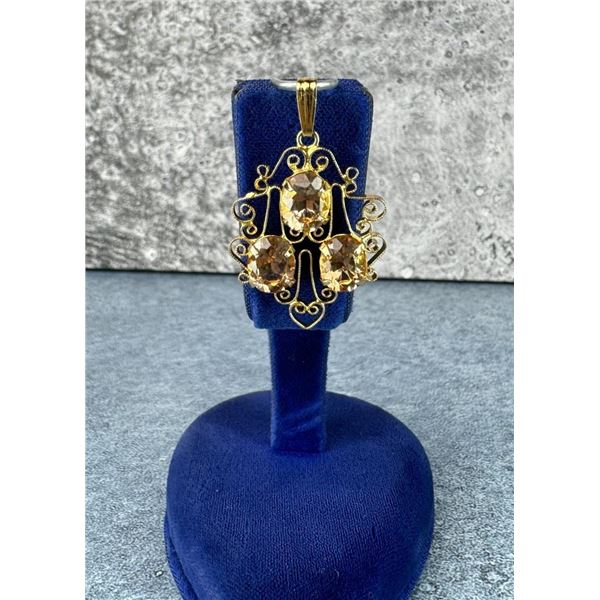 12k Gold Filled Rhinestone Pendant