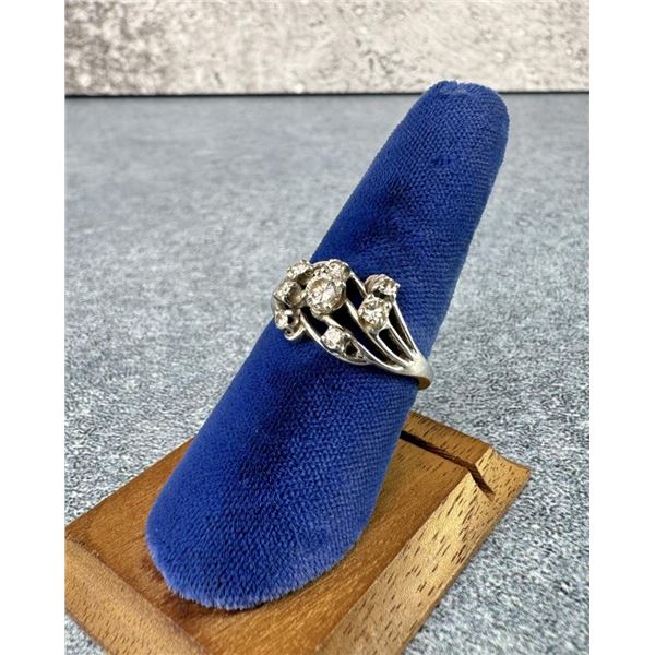 14k White Gold and Diamond Ring