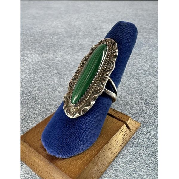 Richard Begay Navajo Sterling Malachite Ring