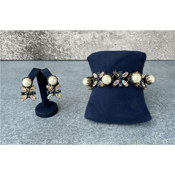 Vendome Sterling Silver Rhinestone Jewelry Suite