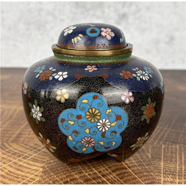 Antique Japanese Cloisonne Ginger Jar