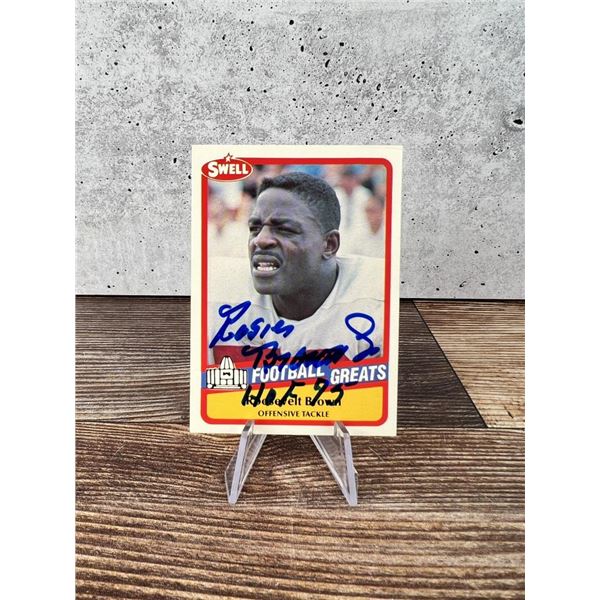 1989 Swell Roosevelt Brown Football Card Signed