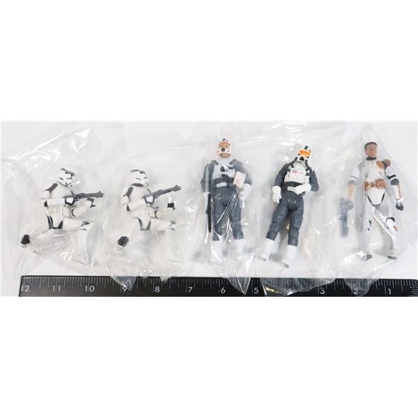FIVE STAR WARS CLONE TROOPERS FIGURES VARIOUS