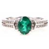 Image 1 : STERLING SILVER EMERALD TOPAZ LADIES RING