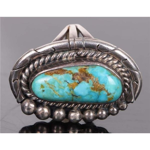 STERLING SILVER TURQUOISE NAVAJO LADIES RING