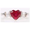 Image 1 : 10K WHITE GOLD RUBY TOPAZ LADIES RING