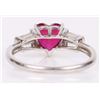 Image 3 : 10K WHITE GOLD RUBY TOPAZ LADIES RING