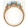 Image 3 : 10K YELLOW GOLD BLUE TOPAZ DIAMOND LADIES RING