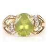 Image 1 : 10K YELLOW GOLD PERIDOT DIAMOND LADIES RING