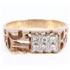Image 1 : 10K YELLOW GOLD ABSTRACT DIAMOND MEN'S RING