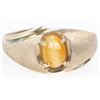 10K YELLOW GOLD TIGER'S EYE UNISEX RING
