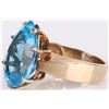 Image 2 : 17.5 X 13.0MM PEAR BLUE TOPAZ 10K GOLD RING