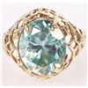 5.0CT BLUE MOISSANITE 10K YELLOW GOLD RING