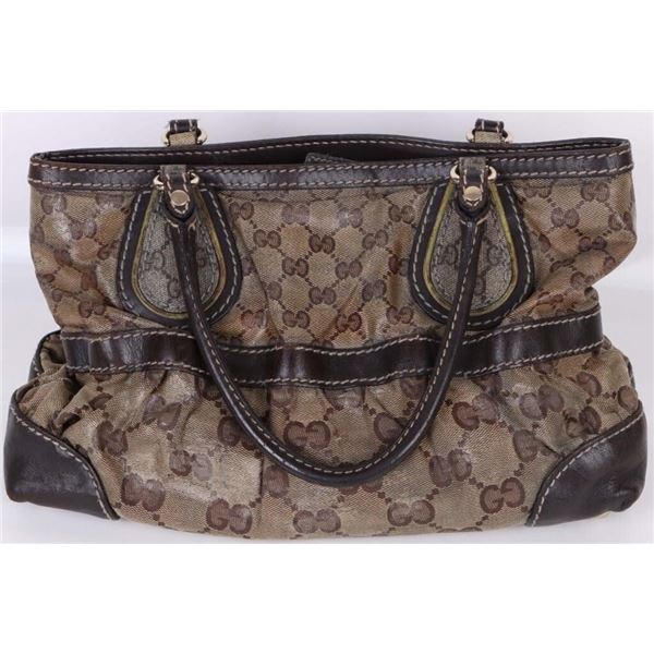 GUCCI CRYSTAL LEATHER MONOGRAM SUPREME BAG