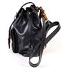 Image 2 : VINTAGE GUCCI BAMBOO BLACK LEATHER BACKPACK