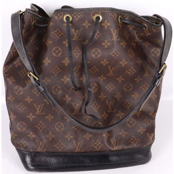 LOUIS VUITTON NOE PM MONOGRAM BLACK LEATHER BAG