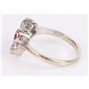 Image 3 : 14K WHITE GOLD TOPAZ, TUBY & AQUA LADIES RING