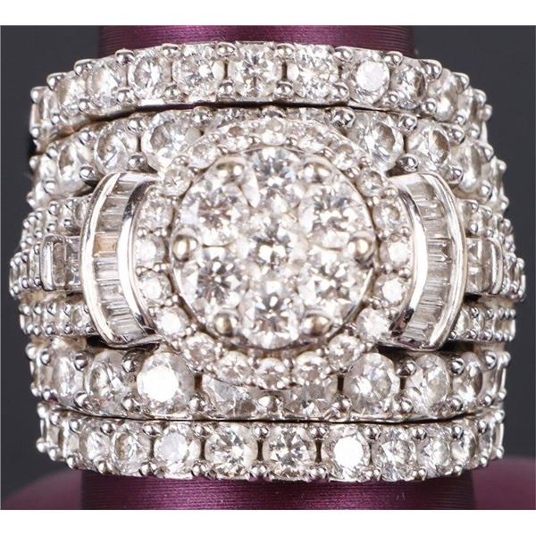 14K WHITE GOLD NATURAL DIAMOND ENGAGEMENT SET