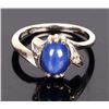 Image 2 : 1CT STAR SAPPHIRE 14K WHITE GOLD LADIES RING