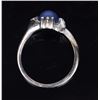 Image 3 : 1CT STAR SAPPHIRE 14K WHITE GOLD LADIES RING