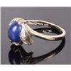 Image 5 : 1CT STAR SAPPHIRE 14K WHITE GOLD LADIES RING