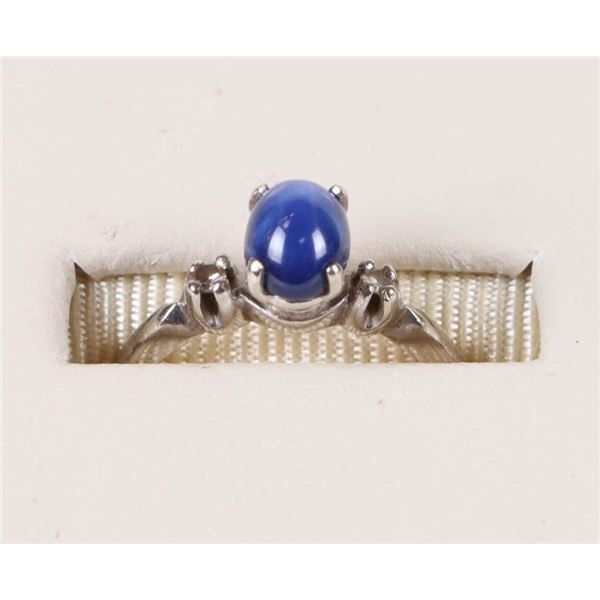 .50CT STAR SAPPHIRE 14K WHITE GOLD LADIES RING