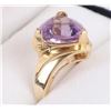 Image 3 : TRILLION CUT AMETHYST & DIA.14K YELLOW GOLD RING