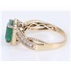 Image 2 : 14K YELLOW GOLD DIAMOND EMERALD LADIES RING