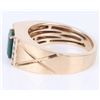 Image 2 : 14K YELLOW GOLD EMERALD DIAMOND MEN'S RING