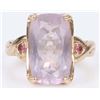 14K YELLOW GOLD ROSE QUARTZ PINK TOURMALINE RING