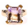 Image 1 : 14K GOLD DIAMOND RUBY  BICOLOR AMETRINE RING
