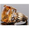 Image 2 : 5.0 CT CITRINE & DIAMOND 14K GOLD LADIES RING
