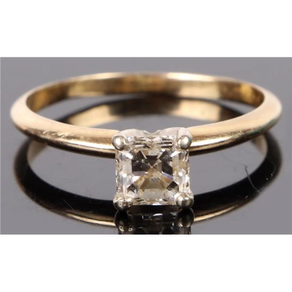 1.0CT PRINCESS-CUT 14K YELLOW GOLD LADIES RING