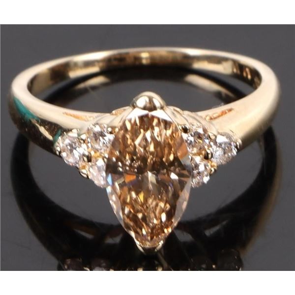 ~0.90CTW NATURAL BROWN DIAMOND 14K GOLD MARQUIS
