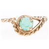 Image 1 : 14K YELLOW GOLD EMERALD LADIES ROPE TWIST RING