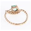 Image 3 : 14K YELLOW GOLD EMERALD LADIES ROPE TWIST RING