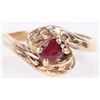 14K YELLOW GOLD 0.25CT OVAL RUBY LADIES RING