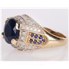 Image 2 : 4.0 CT SAPPHIRE & DIAMOND 14K GOLD RING