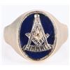 Image 1 : 14K YELLOW GOLD FREE MASON EMBLEM MEN'S RING