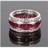 Image 2 : 18K WHITE GOLD NATURAL RUBY DIAMOND LADIES RING