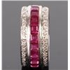 Image 3 : 18K WHITE GOLD NATURAL RUBY DIAMOND LADIES RING