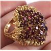 ~8.4CTW RUBY 18K YELLOW GOLD ORNATE RING 22 GRAMS