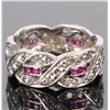 Image 1 : ART DECO DIAMOND RUBY PLATINUM LADIES RING